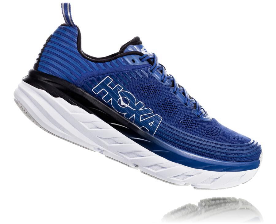 Hoka One One Hardloopschoenen Heren - Bondi 6 - Blauw/Wit - RO5738209